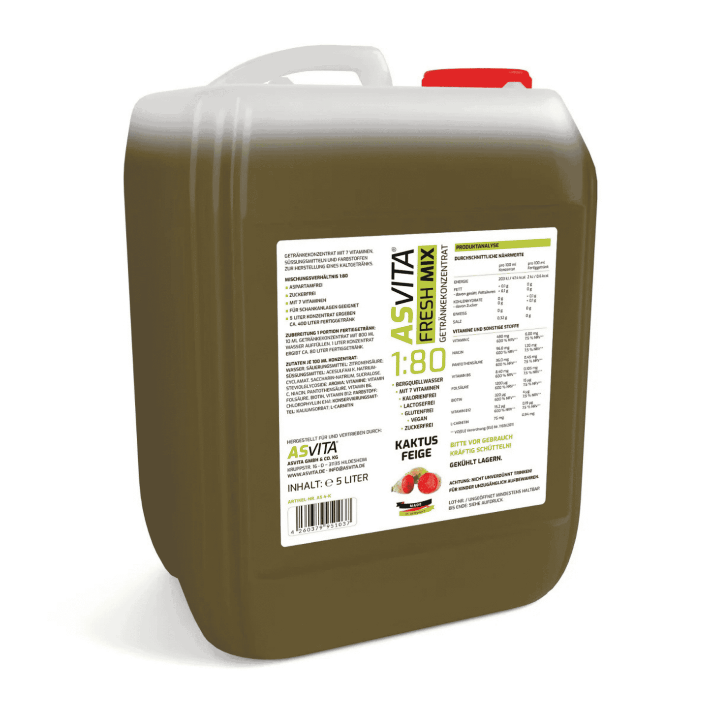 ASVita Fresh Mix Mineralgetränk 1:80 - 5L - SHOPOUTLET24. Der Protein und Supplement Dealer