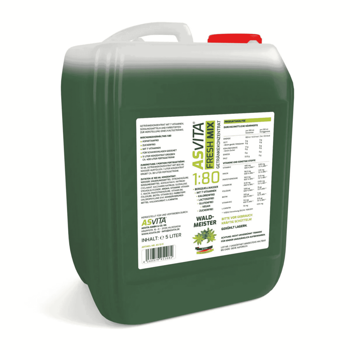 ASVita Fresh Mix Mineralgetränk 1:80 - 5L - SHOPOUTLET24. Der Protein und Supplement Dealer