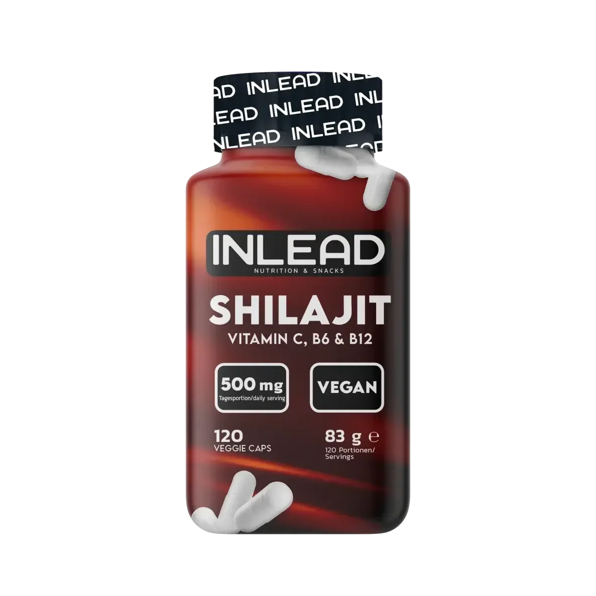 INLEAD Shilajit 500mg 120 Kapseln - SHOPOUTLET24. Der Protein und Supplement Dealer