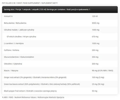 Kevin Levrone Fat Killer 2 in 1 Shot 24x120ml - SHOPOUTLET24. Der Protein und Supplement Dealer