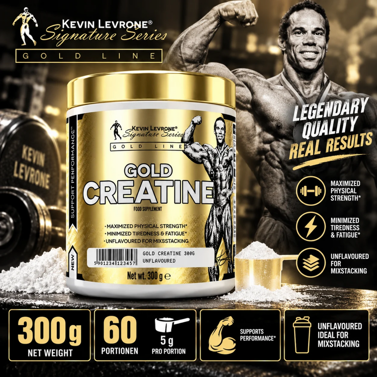 Kevin Levrone GOLD Creatine 300g, 60 Portionen - SHOPOUTLET24. Der Protein und Supplement Dealer