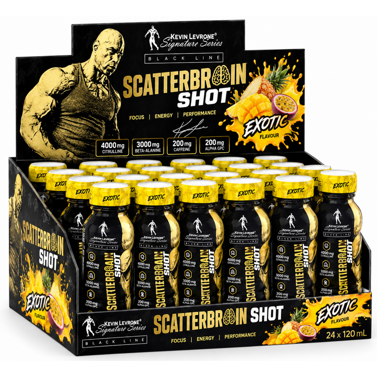 Kevin Levrone Scatterbrain Shot 24x120ml - SHOPOUTLET24. Der Protein und Supplement Dealer