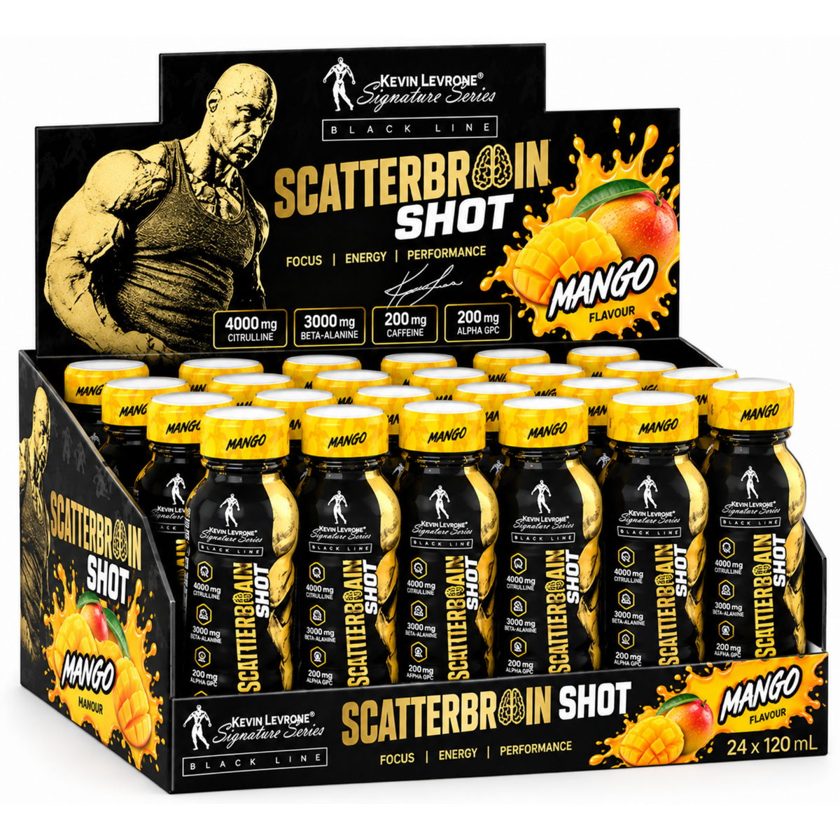 Kevin Levrone Scatterbrain Shot 24x120ml - SHOPOUTLET24. Der Protein und Supplement Dealer