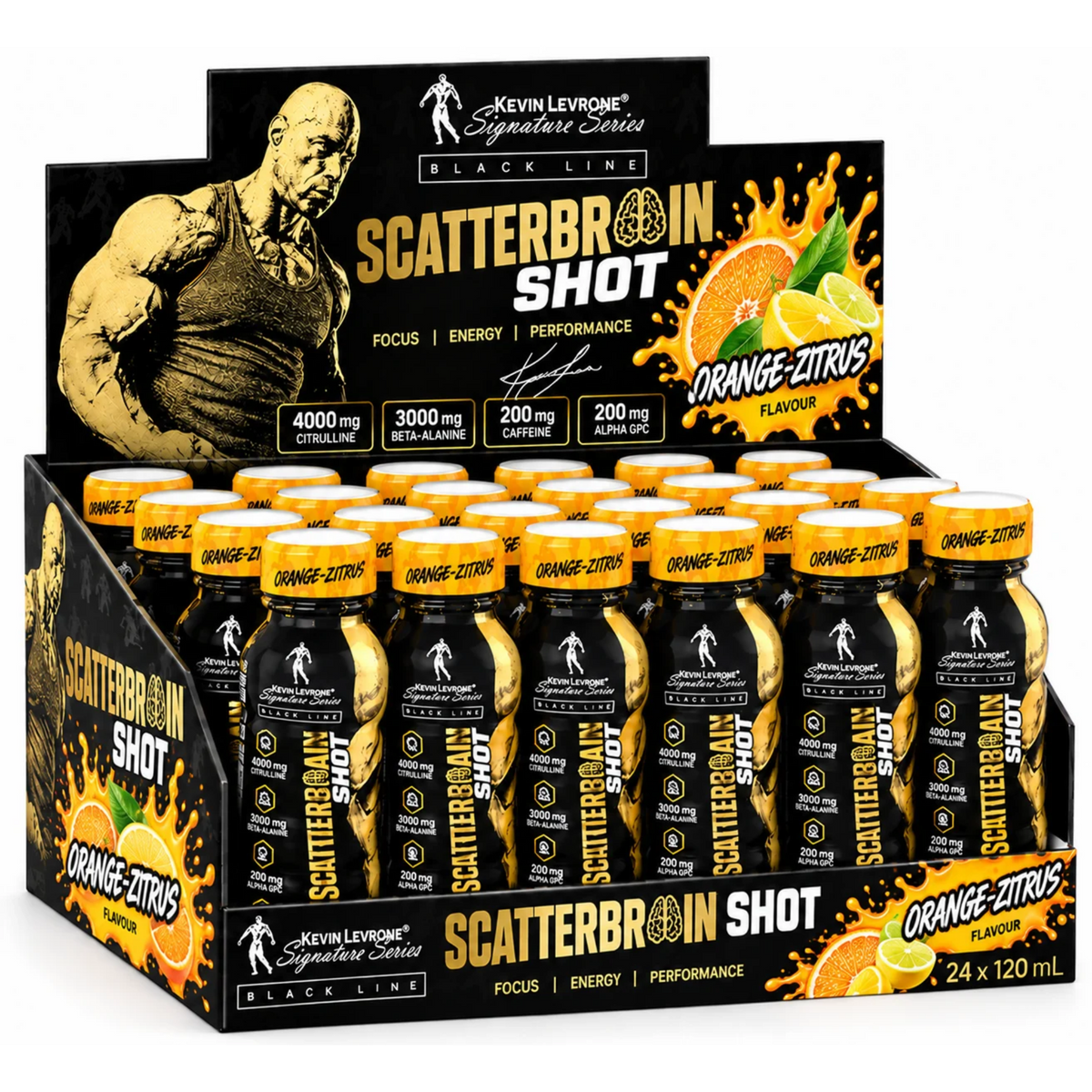 Kevin Levrone Scatterbrain Shot 24x120ml - SHOPOUTLET24. Der Protein und Supplement Dealer