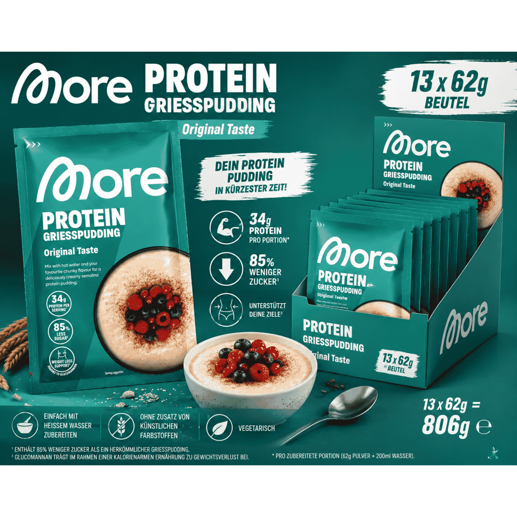 More Protein Grießpudding 13 x 62g Original Taste