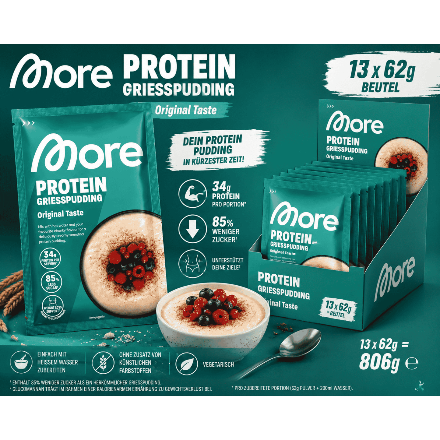 More Protein Grießpudding 13 x 62g Original Taste