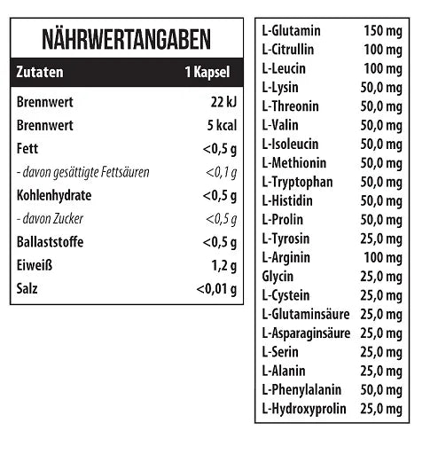MST - 21 Amino Acids 60 Kapseln - SHOPOUTLET24. Der Protein und Supplement Dealer