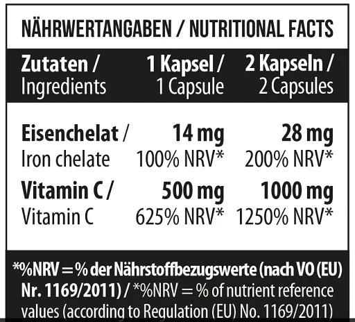 MST - Iron Chelate  Vitamin C 500mg 100 Caps