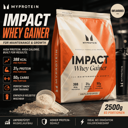 MyProtein Impact Whey Gainer 2500g Unflavoured