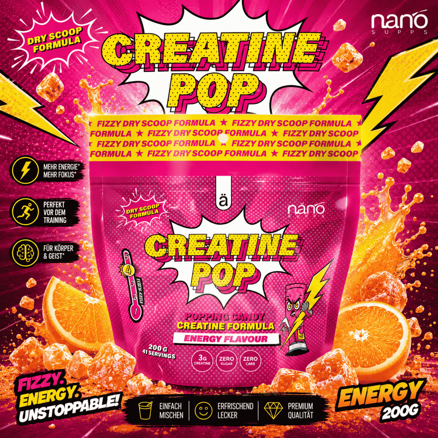 Nanosupps Creatine Pop 200g