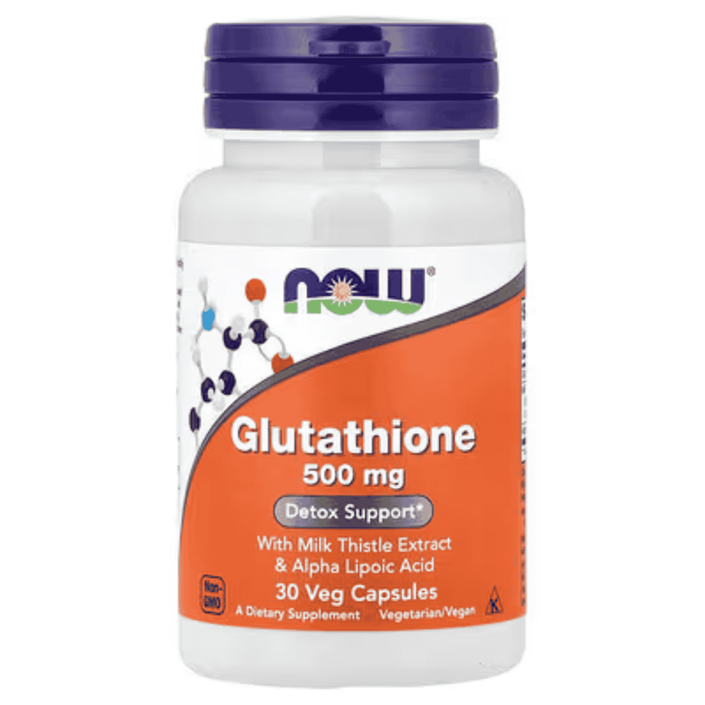 Now Foods Glutathione with Milk Thistle Extract & Alpha Lipoic Acid 500mg 30 Kapseln