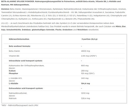 Olimp Beta-Alanine Xplode Powder 250g - SHOPOUTLET24. Der Protein und Supplement Dealer