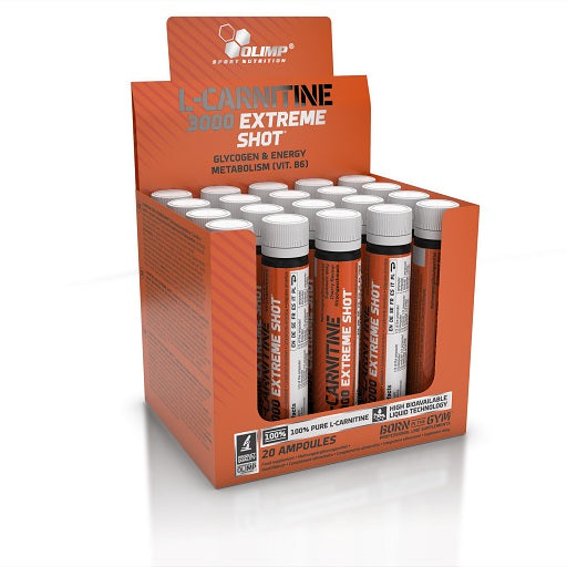 Olimp L-Carnitine Forte 3000 Extreme Shot (25ml) - 20 Ampullen - SHOPOUTLET24. Der Protein und Supplement Dealer