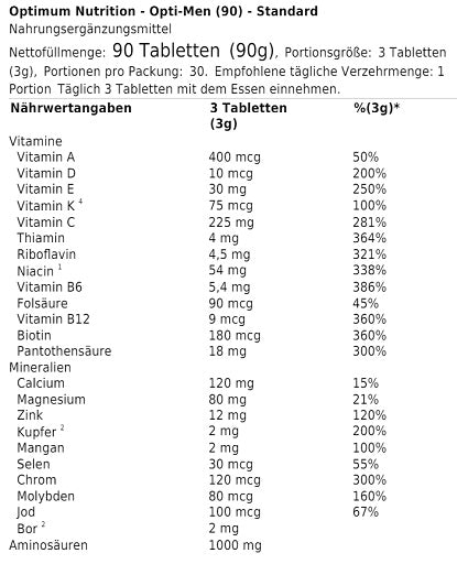 ON Opti-Men 90 Tabletten - SHOPOUTLET24. Der Protein und Supplement Dealer