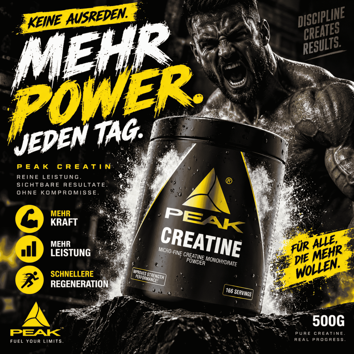 Peak Creatin Powder - 500g - SHOPOUTLET24. Der Protein und Supplement Dealer