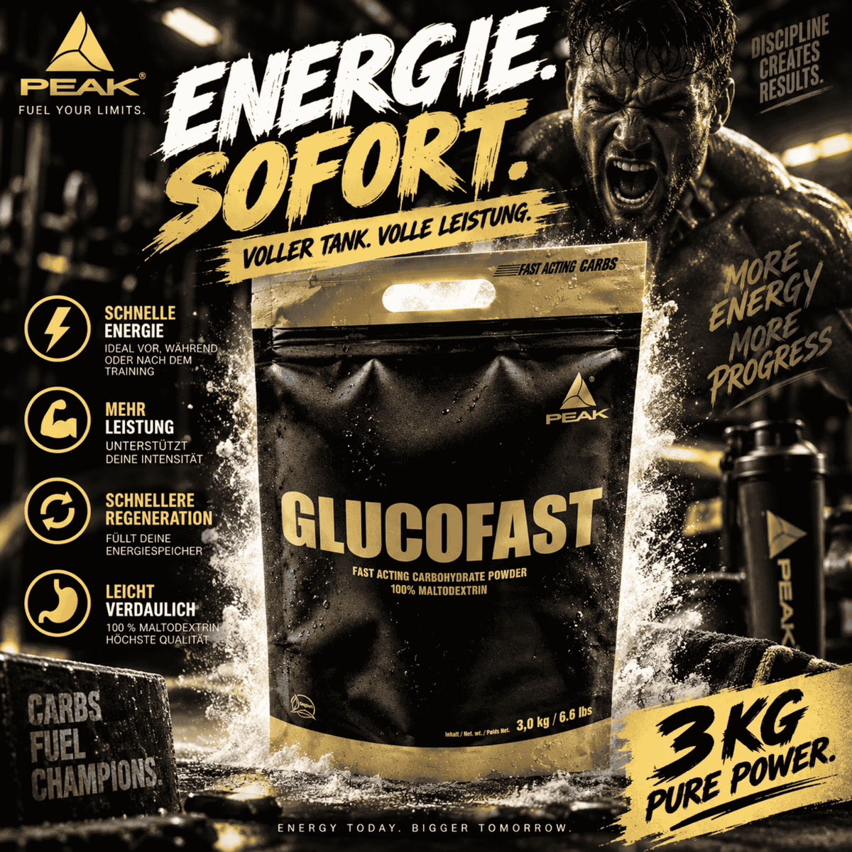 Peak Glucofast - 3000g - SHOPOUTLET24. Der Protein und Supplement Dealer