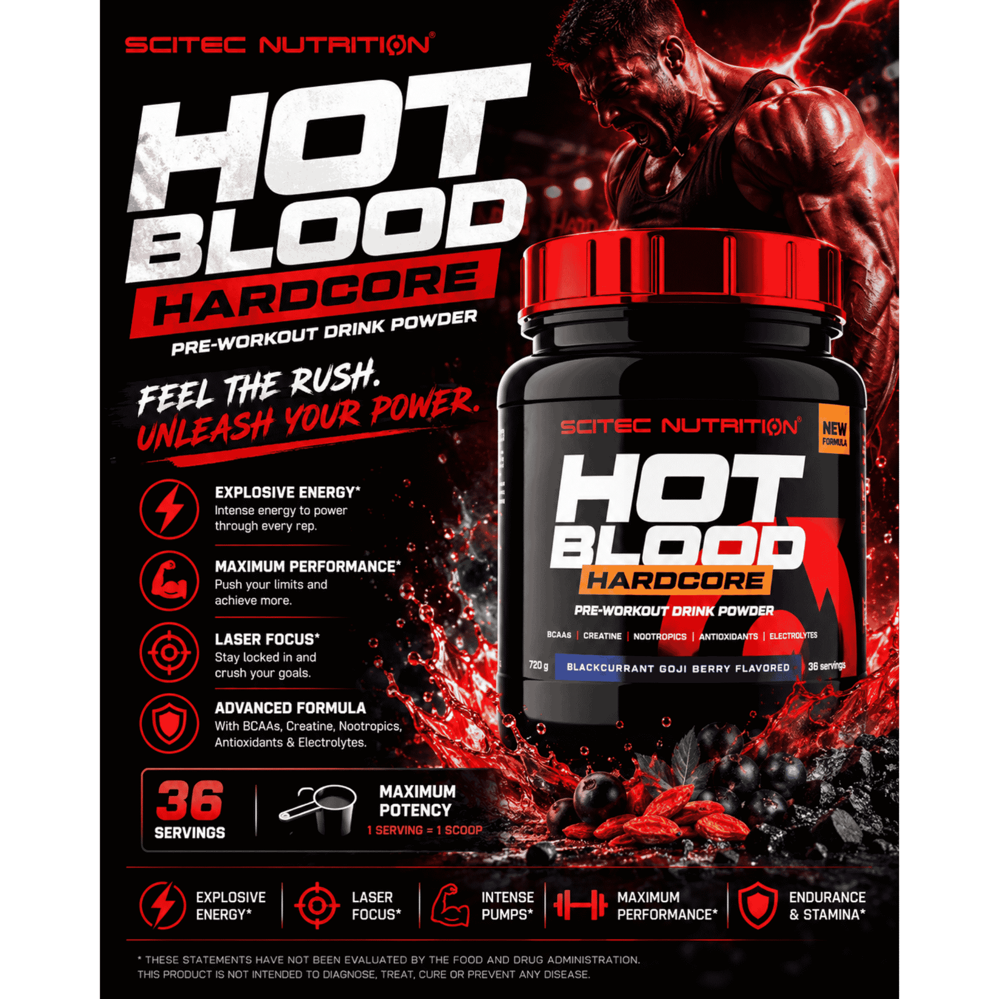 Scitec Hot Blood Hardcore 700g - SHOPOUTLET24. Der Protein und Supplement Dealer