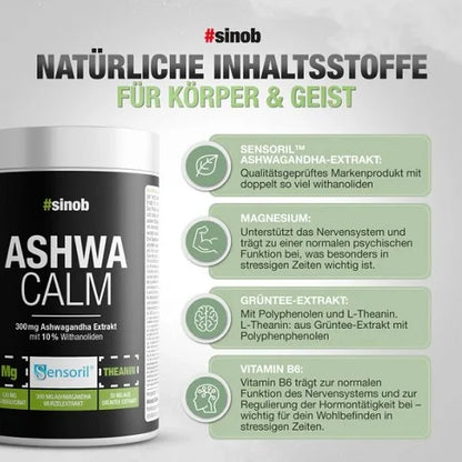 Sinob Ashwa Calm Ashwagandha 120 Caps - SHOPOUTLET24. Der Protein und Supplement Dealer