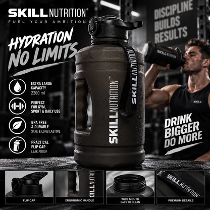 Skill Nutrition Bottle, Black - 2200 ml.