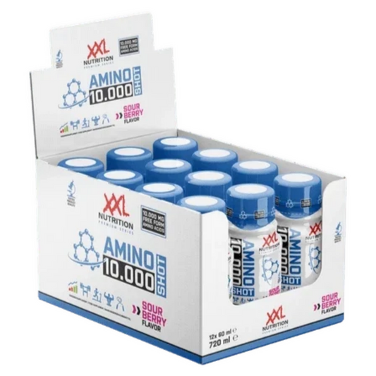 XXL Nutrition Amino Shot 12x60ml Saure Beere - SHOPOUTLET24. Der Protein und Supplement Dealer