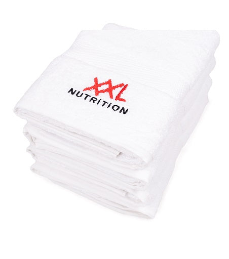 XXL Nutrition Badehandtuch 60 x 110 cm / Weiß - SHOPOUTLET24. Der Protein und Supplement Dealer