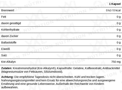 XXL Nutrition Kre-Alkalyn 120 Caps - SHOPOUTLET24. Der Protein und Supplement Dealer